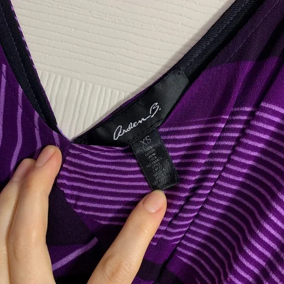 VTG Arden B Asymmetrical Purple Dress with Abstract Print - XS - Picture 8 of 10